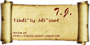 Tibély József névjegykártya
