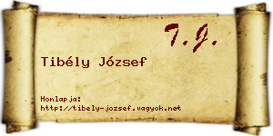 Tibély József névjegykártya